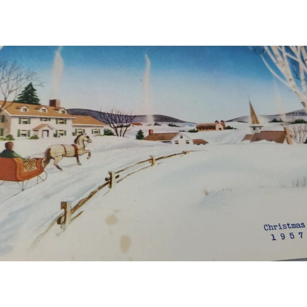 11 Old Vintage Used‎ Christmas Card Fronts for Crafts Winter Snow Country Woods